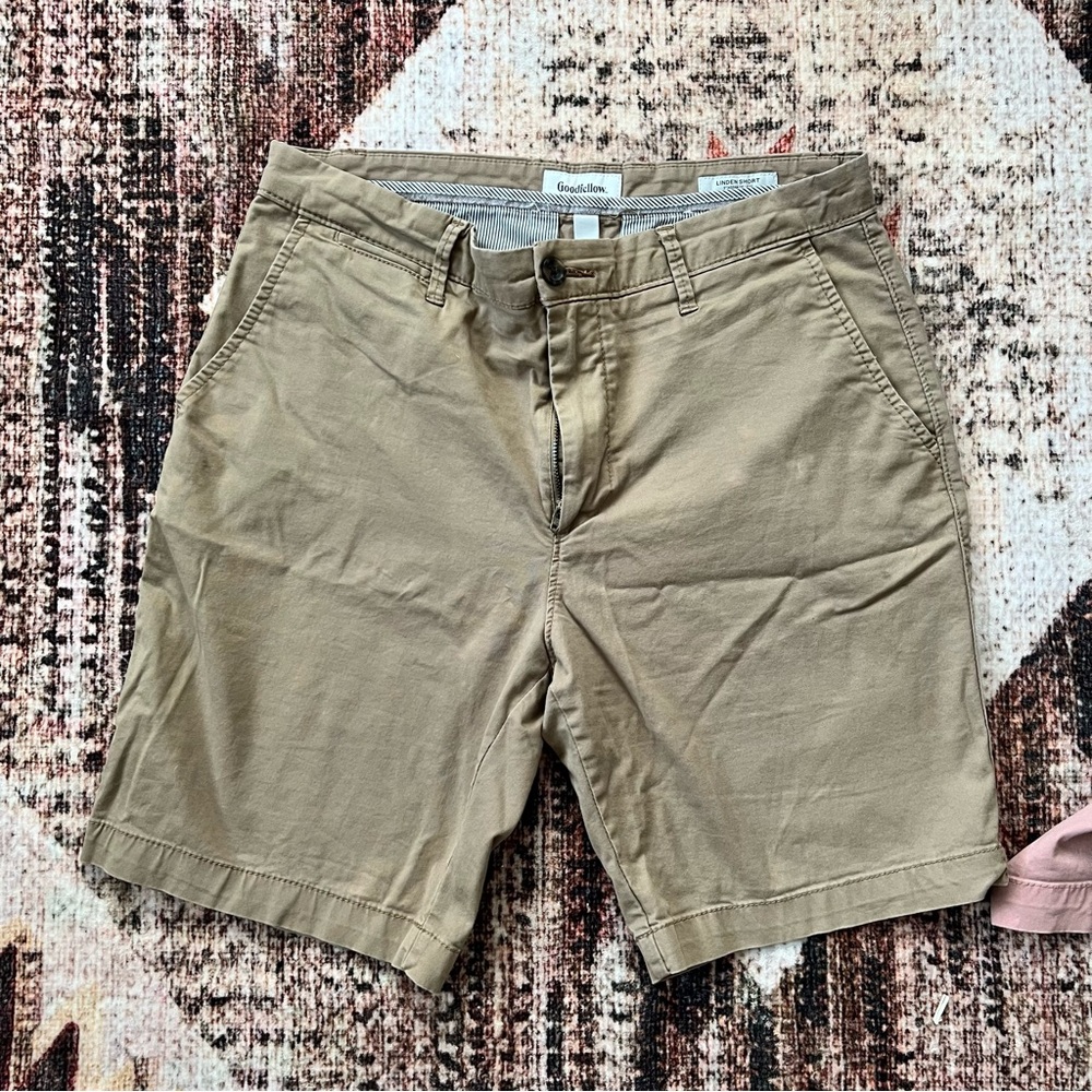 Goodfellow & Co Tan Flat Front Shorts Lightweight Casual